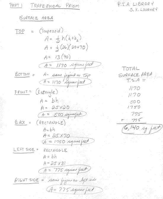 equation for volume of a trapezoidal prism